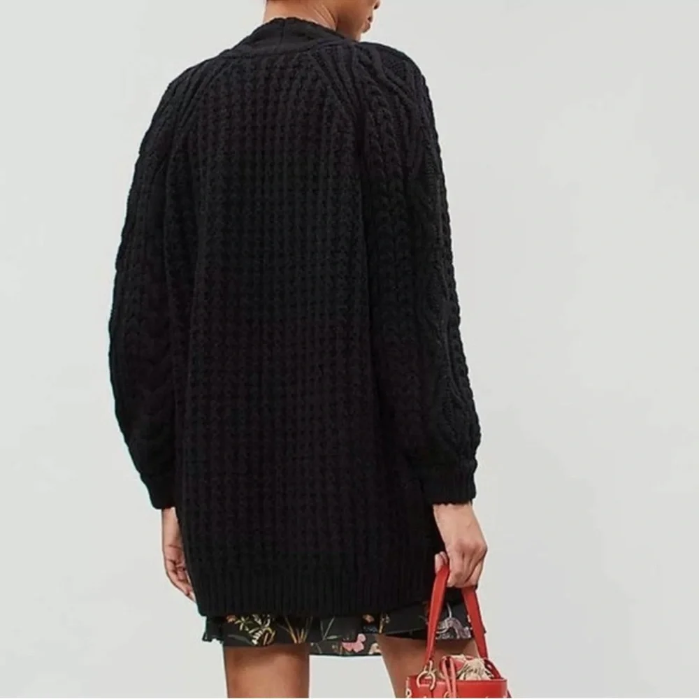 NWT MAJE Black Cable Knit Cardigan - Picture 2 of 5